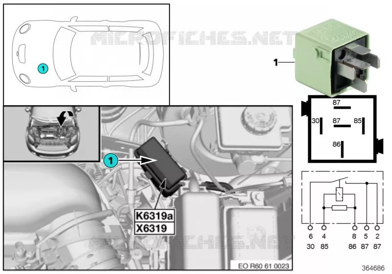 Relais Valvetronic K6319a MINI MINI COOPER S 2012 Cooper S ALL4 N Cooper S ALL4