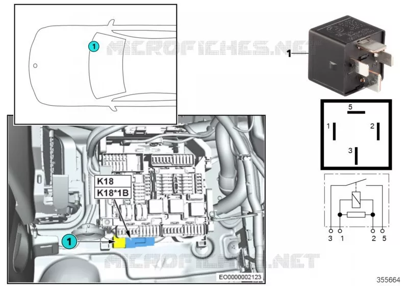Relais chauffage de pare-brise K18 MINI MINI ONE FIRST 2014 One First N One First
