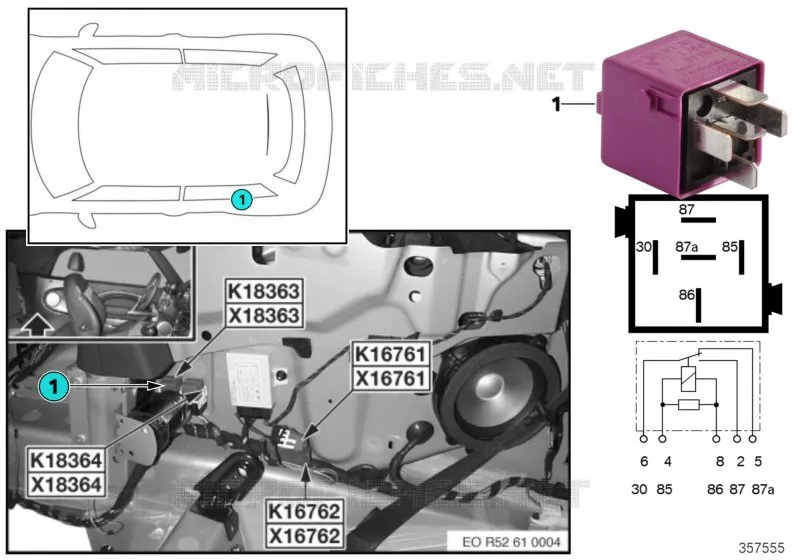 Relais de capote 1 K18363 MINI MINI COOPER S 2002 Cooper S N Cooper S