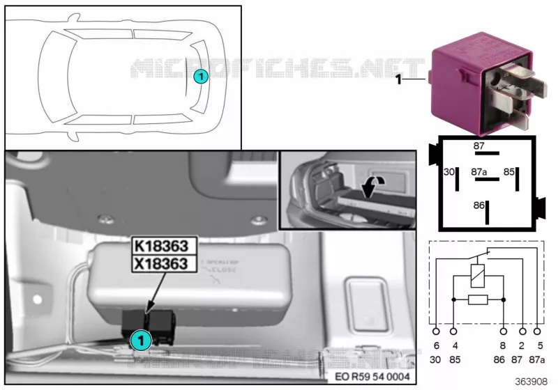 Relais de capote 1 K18363 MINI MINI COOPER SD 2011 Cooper SD N Cooper SD