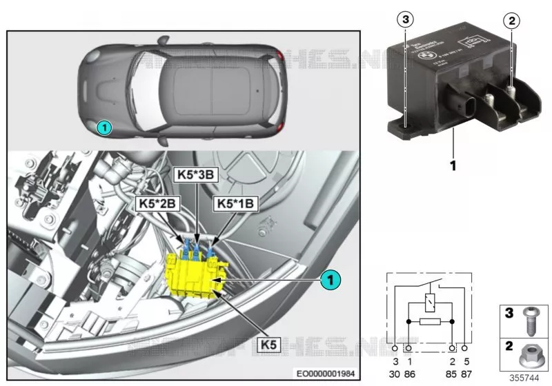 Relais électroventilateur K5 MINI MINI JOHN COOPER WORKS 2015 JCW N JCW