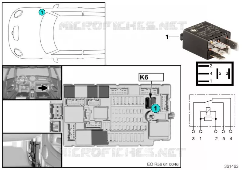 Relais lave-phares K6 MINI MINI COOPER S 2011 Cooper S N Cooper S