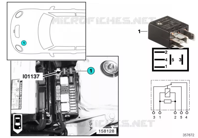 Relais mot. essuie-glace ON/OFF I01137 MINI MINI COOPER S 2003 Cooper S N Cooper S