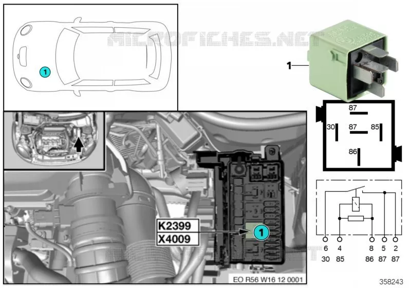 Relais pompe à additif K2399 MINI MINI COOPER D 2006 Cooper d N Cooper d