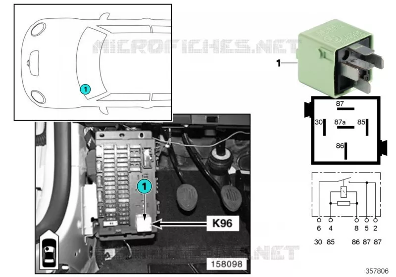 Relais pompe électrique à carburant K96 MINI MINI COOPER 2000 Cooper N Cooper