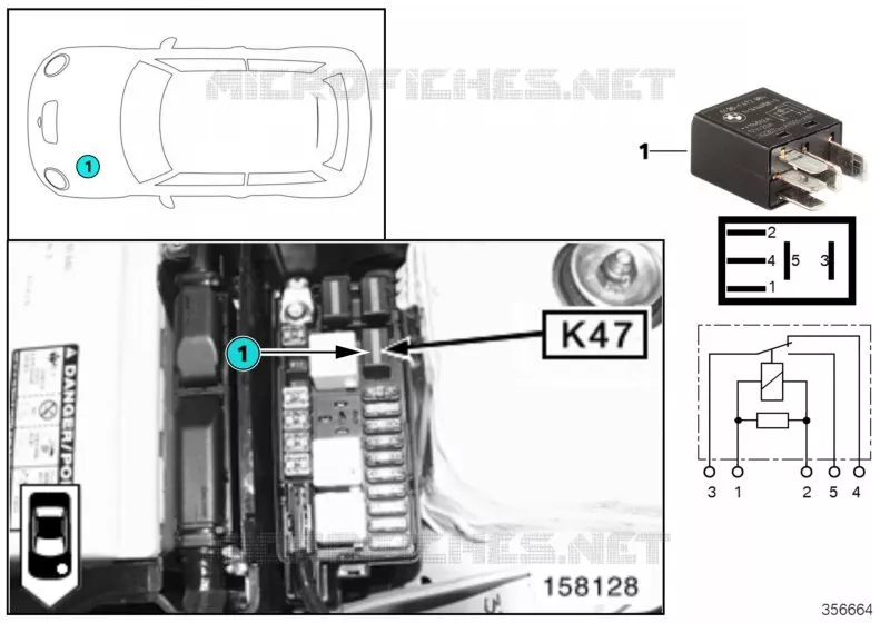 Relais projecteurs antibrouillard K47 MINI MINI ONE 2003 One N One