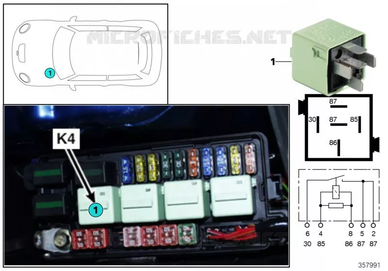 Relais soufflante chauffage K4 MINI MINI COOPER S 2000 Cooper S N Cooper S