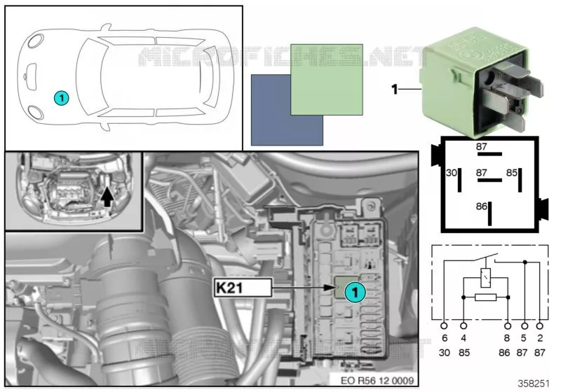 Relais ventilateur électrique K21 MINI MINI COOPER SD 2012 Cooper SD N Cooper SD