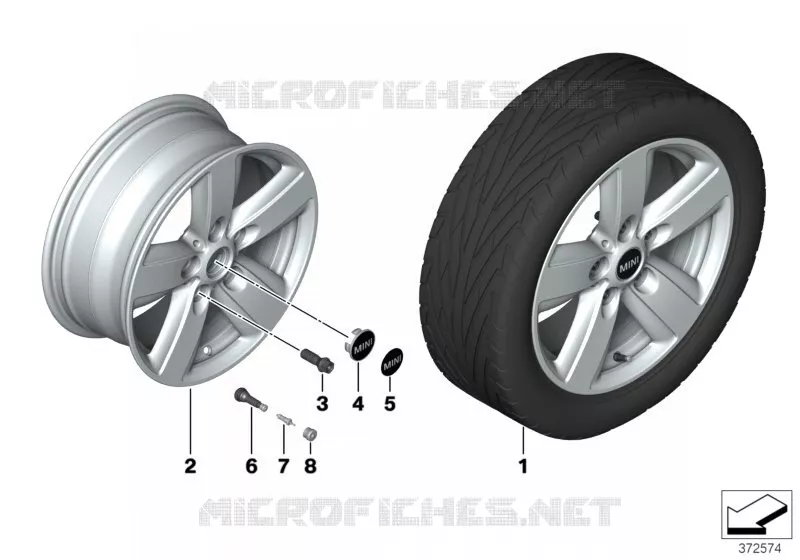 Roue AL MINI 5-Star Air Spoke MINIMAL. MINI MINI COOPER D 2010 Cooper D ALL4 1.6 N Cooper D ALL4 1.6