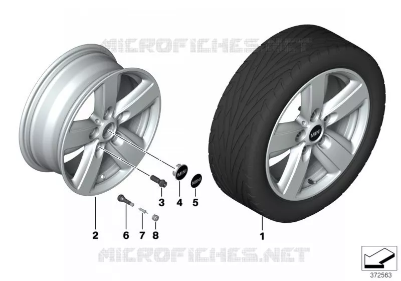 Roue all. MINI 5-Star Air Spoke 140 MINI MINI COOPER D 2010 Cooper D 1.6 N Cooper D 1.6
