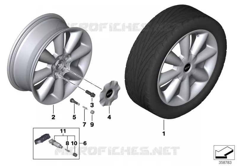 Roue all. MINI Cone Spoke 507 - 18\ MINI MINI ONE 2017 One N One
