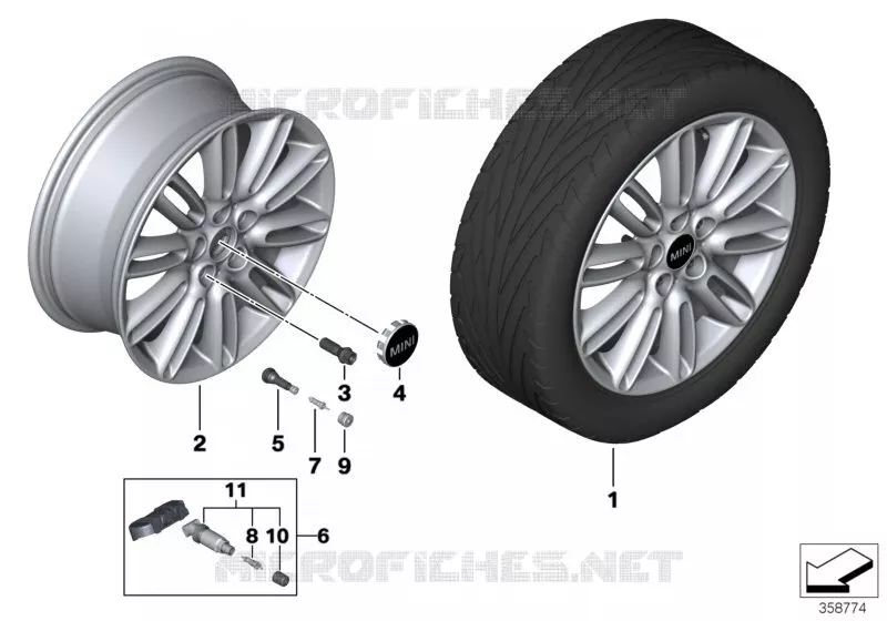 Roue all. MINI Tentacle Spoke 500 - 17\ MINI MINI ONE 2014 One N One