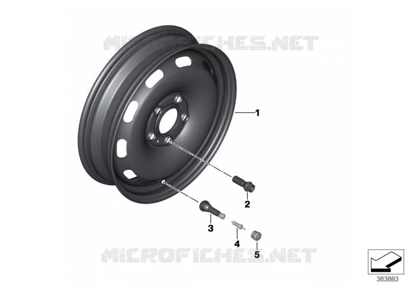Roue de secours acier noir MINI MINI COOPER SD 2018 Cooper SD ALL4 N Cooper SD ALL4