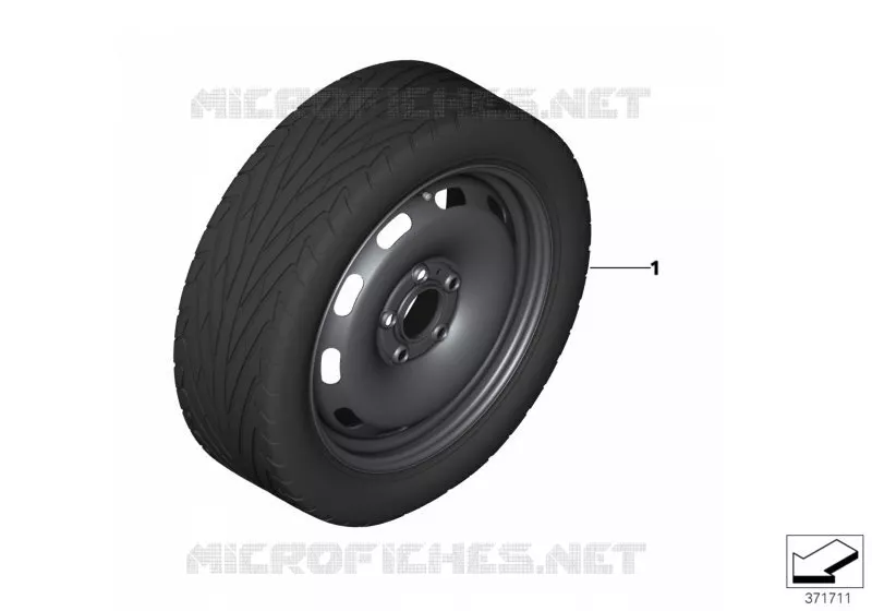 Roue de secours acier noir MINI MINI ONE D 2014 One D N One D