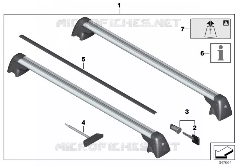 Support de barre de toit MINI MINI COOPER D 2012 Cooper D 2.0 N Cooper D 2.0