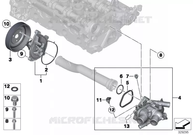 Syst. de refroidis.-pompe eau/thermostat MINI MINI JOHN COOPER WORKS 2011 JCW ALL4 N JCW ALL4
