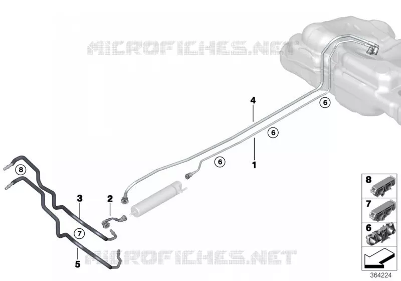 Tuyau du combustible et pièces de fixat. MINI MINI COOPER SD 2015 Cooper SD ALL4 N Cooper SD ALL4