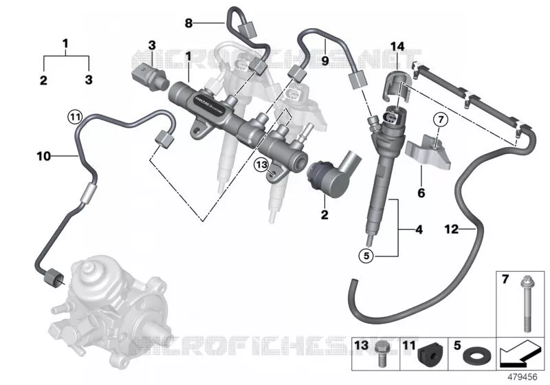Accumulateur HP/injecteur/conduite MINI MINI COOPER D 2018 Cooper D N Cooper D