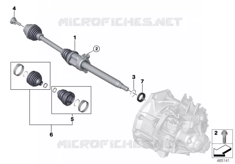 Arbre de sortie avant droit MINI MINI COOPER SD 2016 Cooper SD ALL4 N Cooper SD ALL4