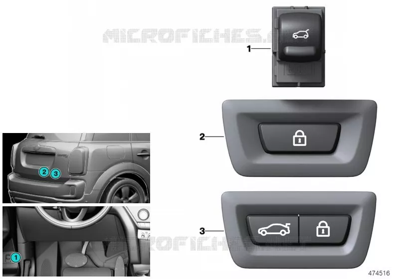 Bouton commande de hayon MINI MINI ONE D 2017 One D N One D