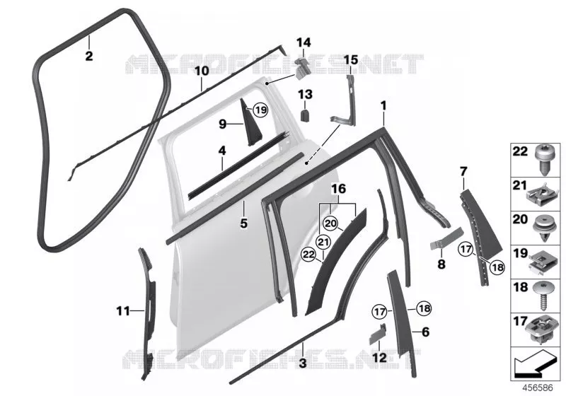 Caches et joints porte arrière MINI MINI COOPER SD 2018 Cooper SD ALL4 N Cooper SD ALL4