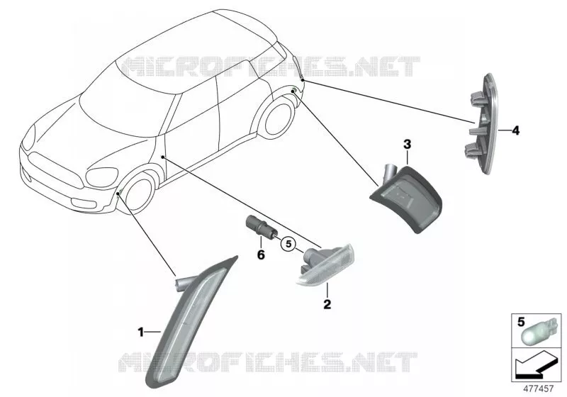 Clignotant avant/latéral MINI MINI COOPER SD 2017 Cooper SD ALL4 N Cooper SD ALL4
