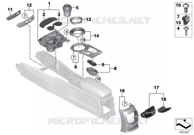 Elément rapporté console centrale MINI MINI COOPER SD 2017 Cooper SD ALL4 N Cooper SD ALL4
