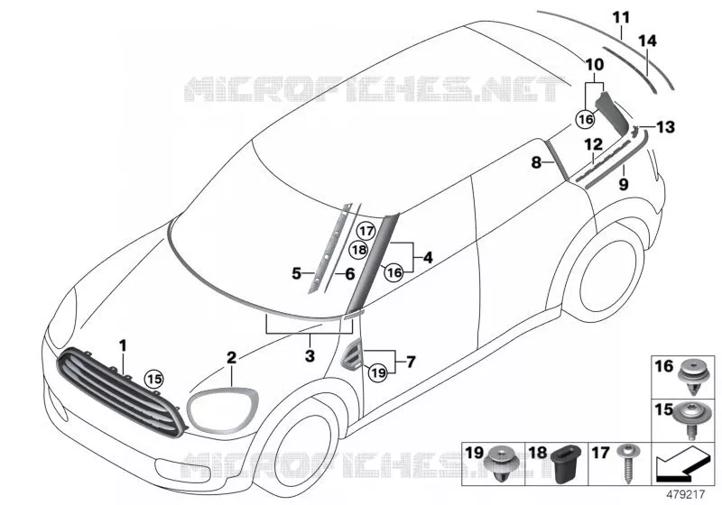 Enjoliveurs ext. / Grille de décor MINI MINI ONE 2016 One N One