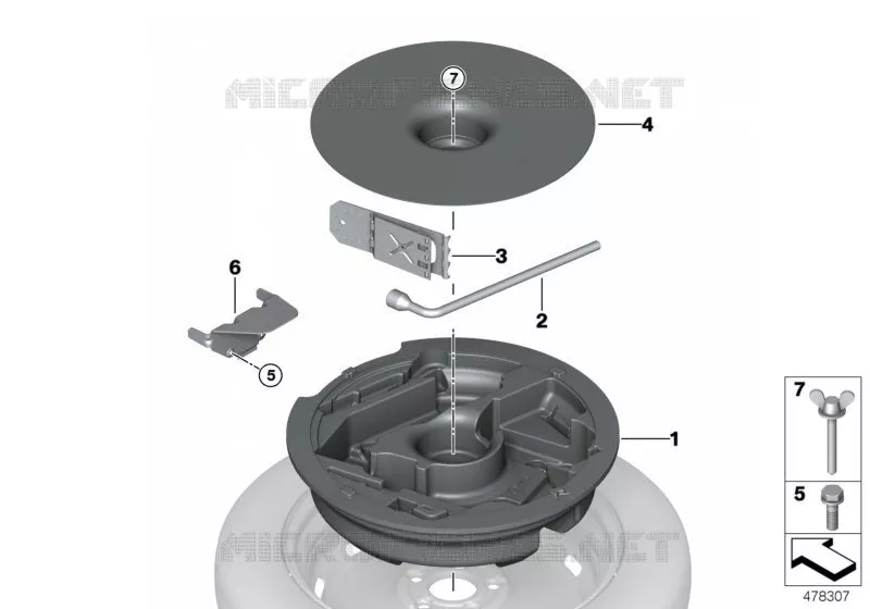 Fixation de roue de secours MINI MINI COOPER D 2015 Cooper D N Cooper D