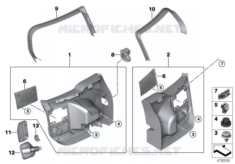 Garniture de portes arrière MINI MINI COOPER SD 2018 Cooper SD N Cooper SD