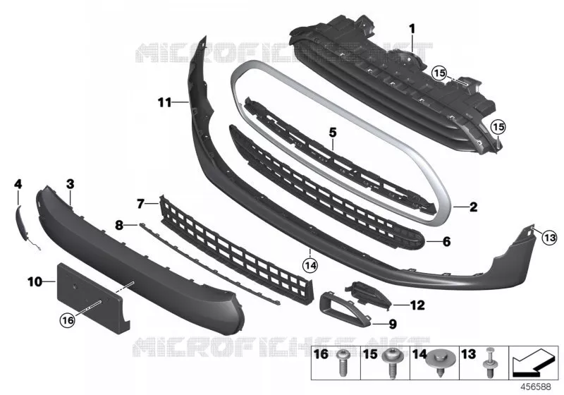 Garniture éléments enjoliveurs avant MINI MINI COOPER D 2014 Cooper D N Cooper D