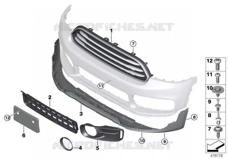 Garniture éléments enjoliveurs avant MINI MINI COOPER D 2017 Cooper D N Cooper D