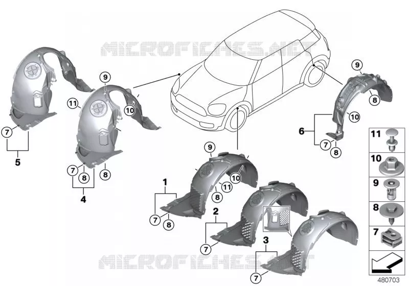 Habillage du passage de roue MINI MINI COOPER 2018 Cooper ALL4 N Cooper ALL4