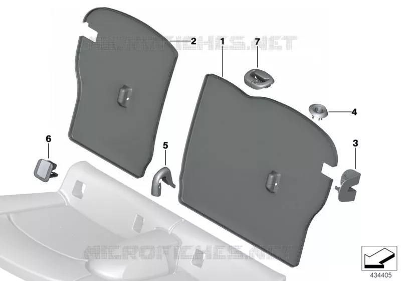 Habillages de dossier de siège arrière MINI MINI ONE D 2014 One D N One D