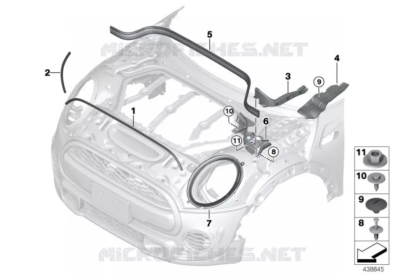 Joints de capot avant MINI MINI COOPER D 2019 Cooper D N Cooper D
