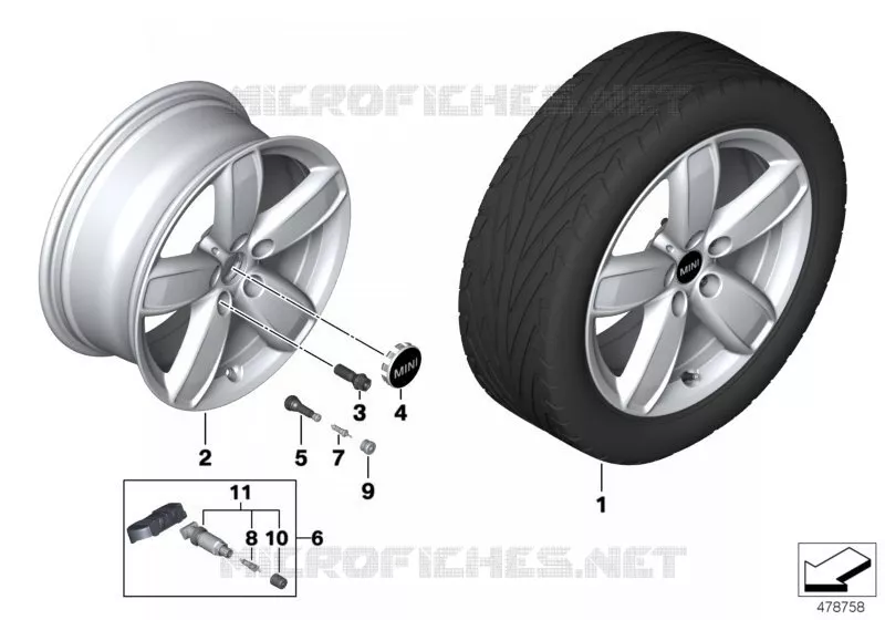 MINI AL roue Channel Spoke 531 - 17