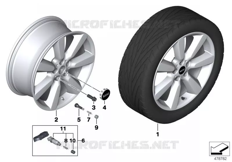 MINI AL roue Edged Spoke 535 - 19