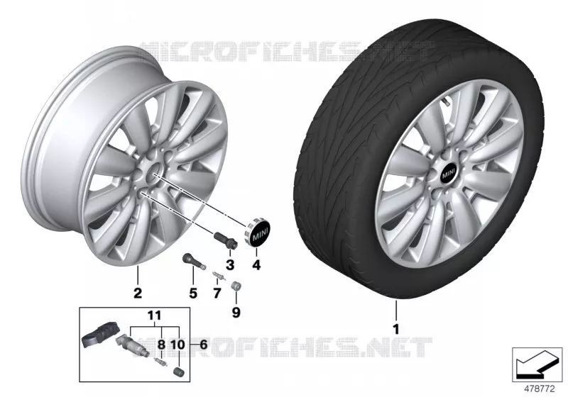 MINI AL roue Pin Spoke 533 - 18