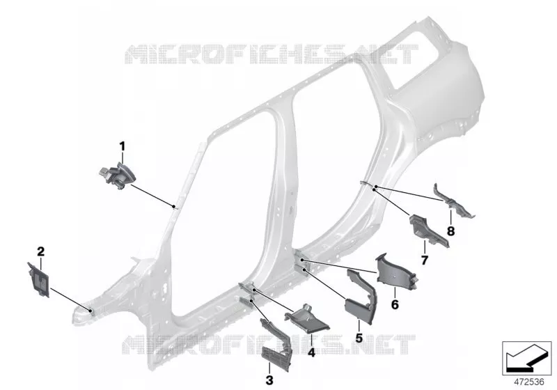 Matériau insonoris. de cavité/cadre lat. MINI MINI COOPER S 2016 Cooper S ALL4 N Cooper S ALL4
