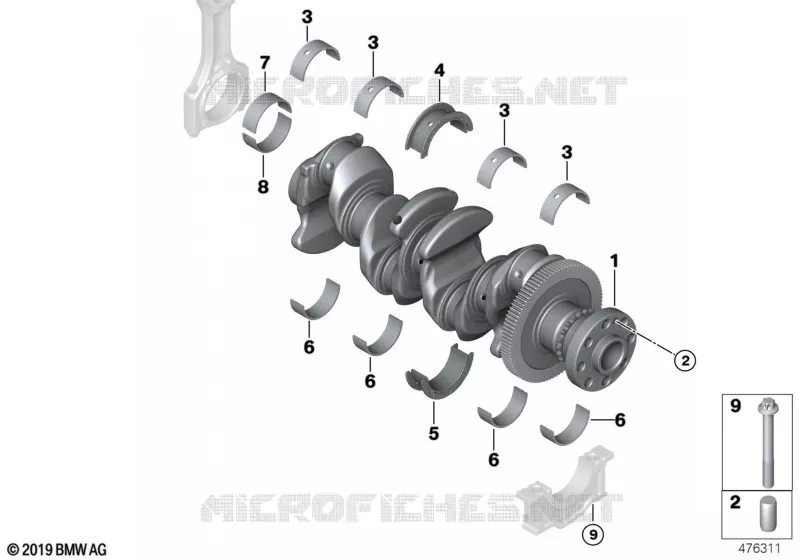 Mec. dembiellage-vilebrequin/coussinets MINI MINI COOPER SD 2015 Cooper SD N Cooper SD