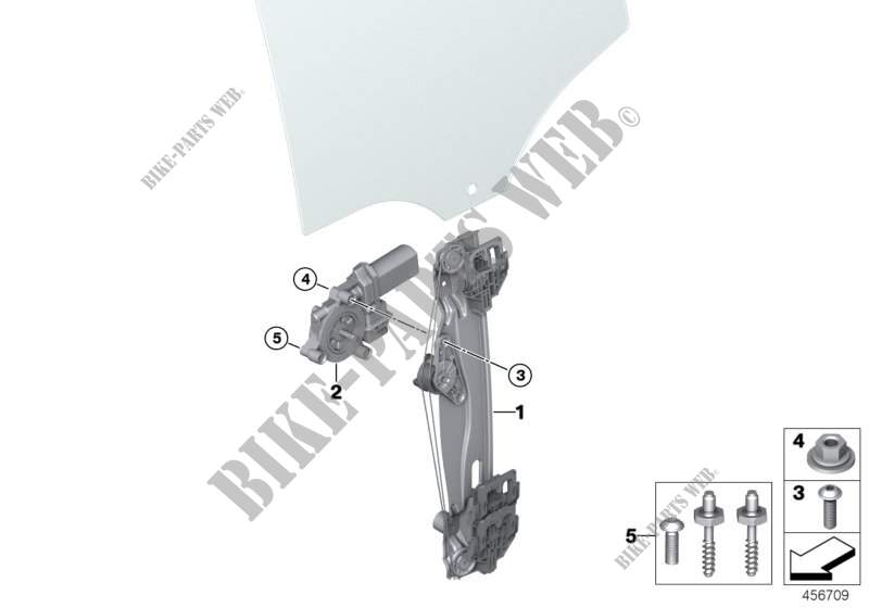 Mécanisme de fenêtre de porte arrière pour MINI Cooper SD de 2013