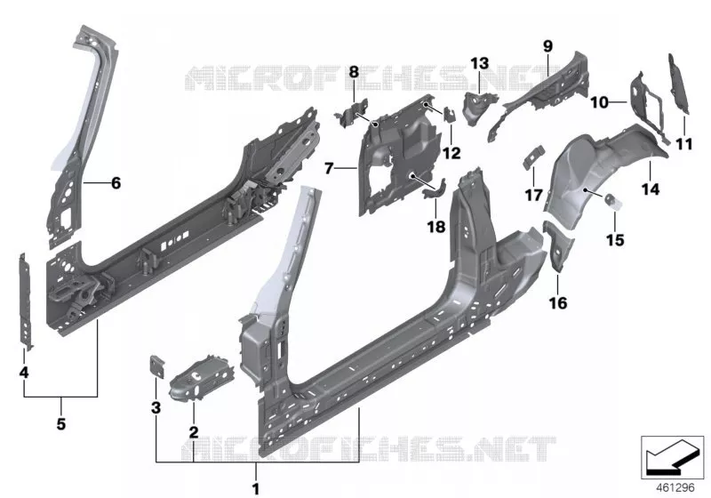 Nervure laterale-pieces separees MINI MINI COOPER S 2017 Cooper S N Cooper S