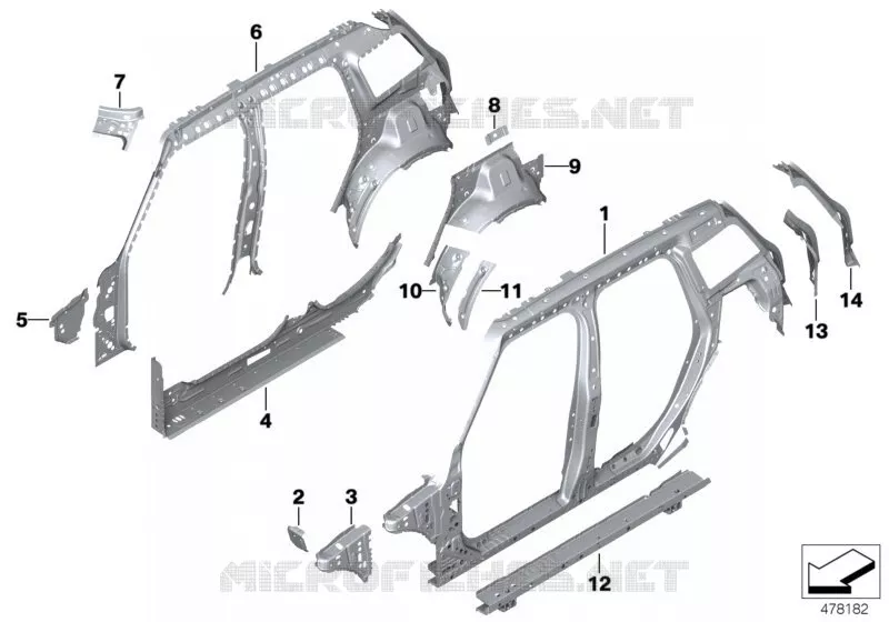 Nervure laterale-pieces separees MINI MINI COOPER SD 2017 Cooper SD N Cooper SD