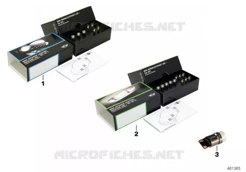 Pack éclairage intérieur à LED MINI MINI MINI COOPER D 2012 Cooper D ALL4 2.0 N Cooper D ALL4 2.0