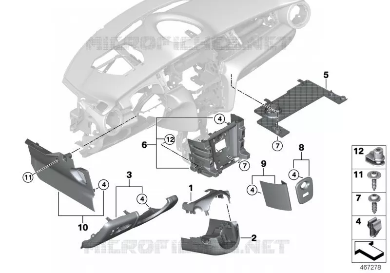Pièces accolée.planche bord, partie inf. MINI MINI COOPER SD 2014 Cooper SD N Cooper SD