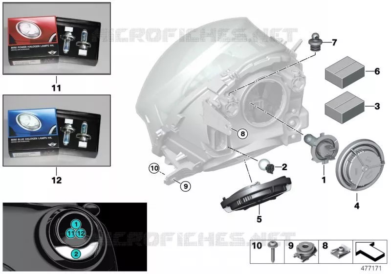 Pièces de projecteur halogène MINI MINI COOPER SD 2017 Cooper SD N Cooper SD