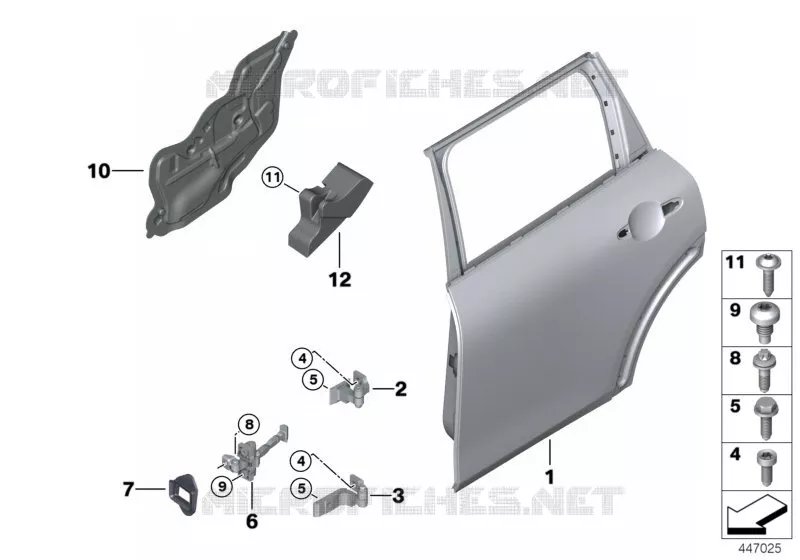 Porte arrière - charnière/arrêt de porte MINI MINI COOPER SD 2018 Cooper SD ALL4 N Cooper SD ALL4