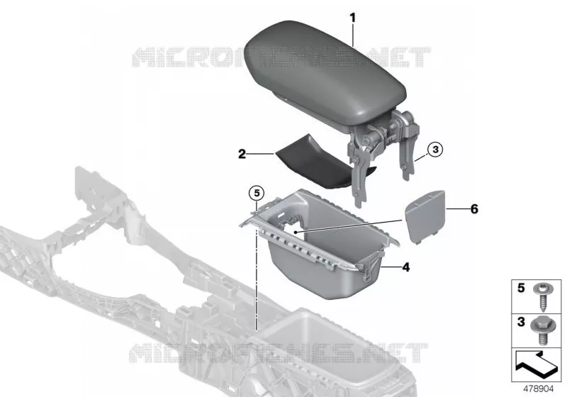 Post-équipement accoudoir central avant MINI MINI COOPER S 2018 Cooper S ALL4 N Cooper S ALL4