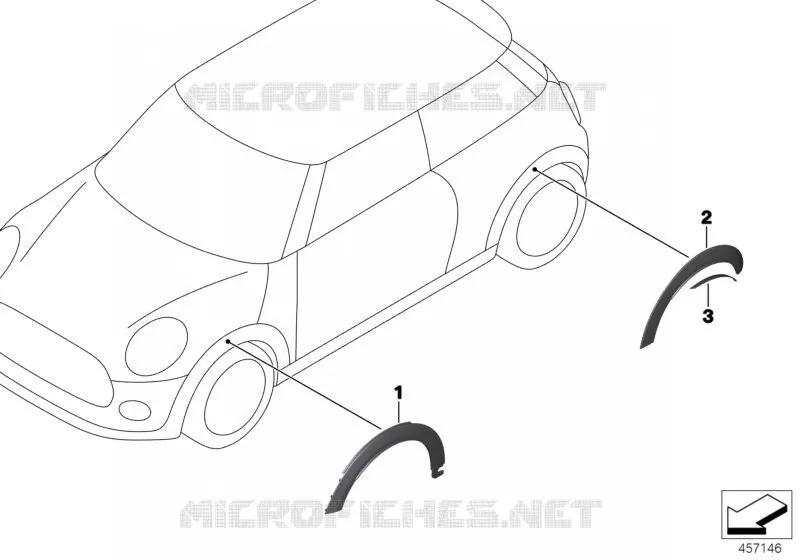Post-équipement cache passage de roue MINI MINI COOPER D 2015 Cooper D N Cooper D