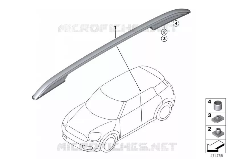 Post-équipement rampes de toit MINI MINI COOPER S 2018 Cooper S ALL4 N Cooper S ALL4